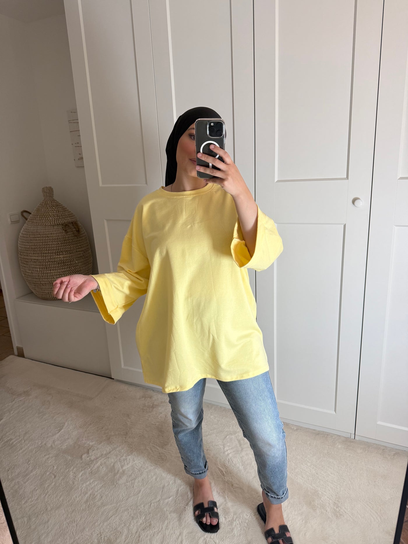 T-shirt oversize jaune pastel