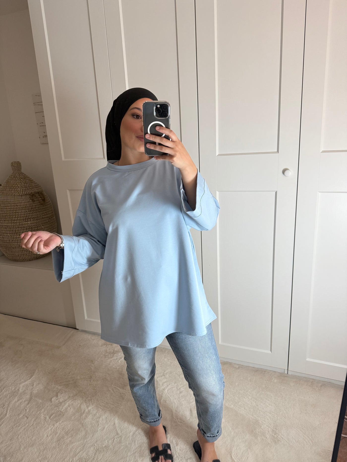 T-shirt oversize bleu ciel