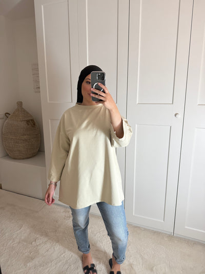 T-shirt oversize crème