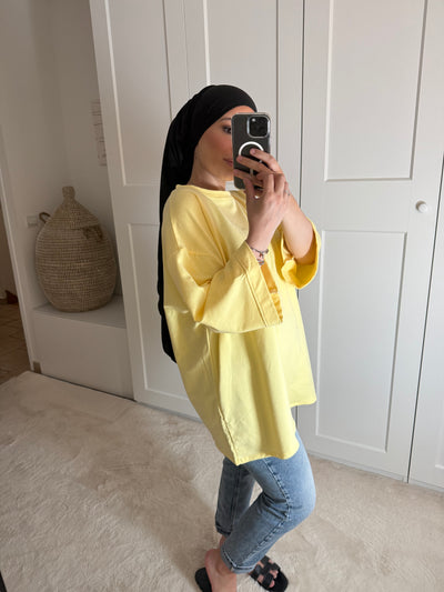 T-shirt oversize jaune pastel