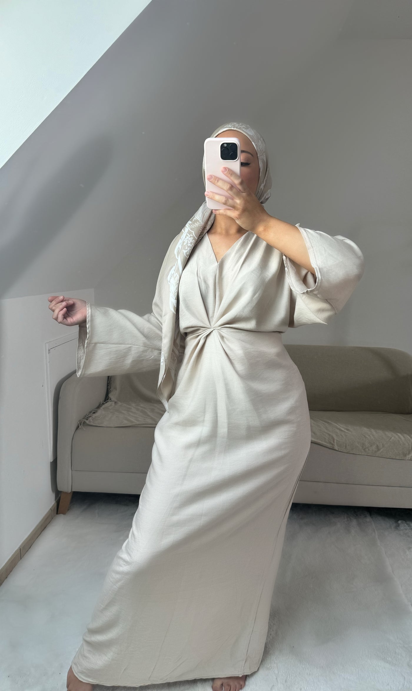 Robe lin creme