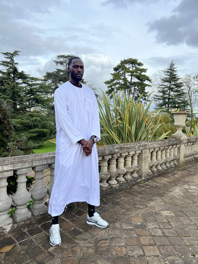 Qamis Ikaf blanc glacé